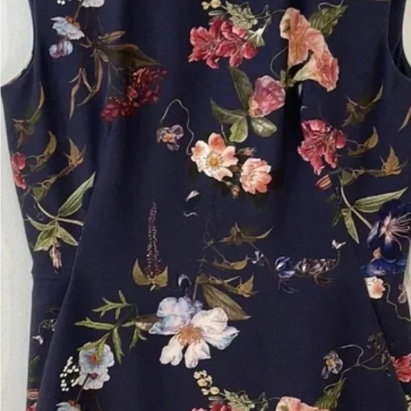 NEW with tags - ANTONIO MELANI Navy Floral Midi Dress - Picture 10 of 10